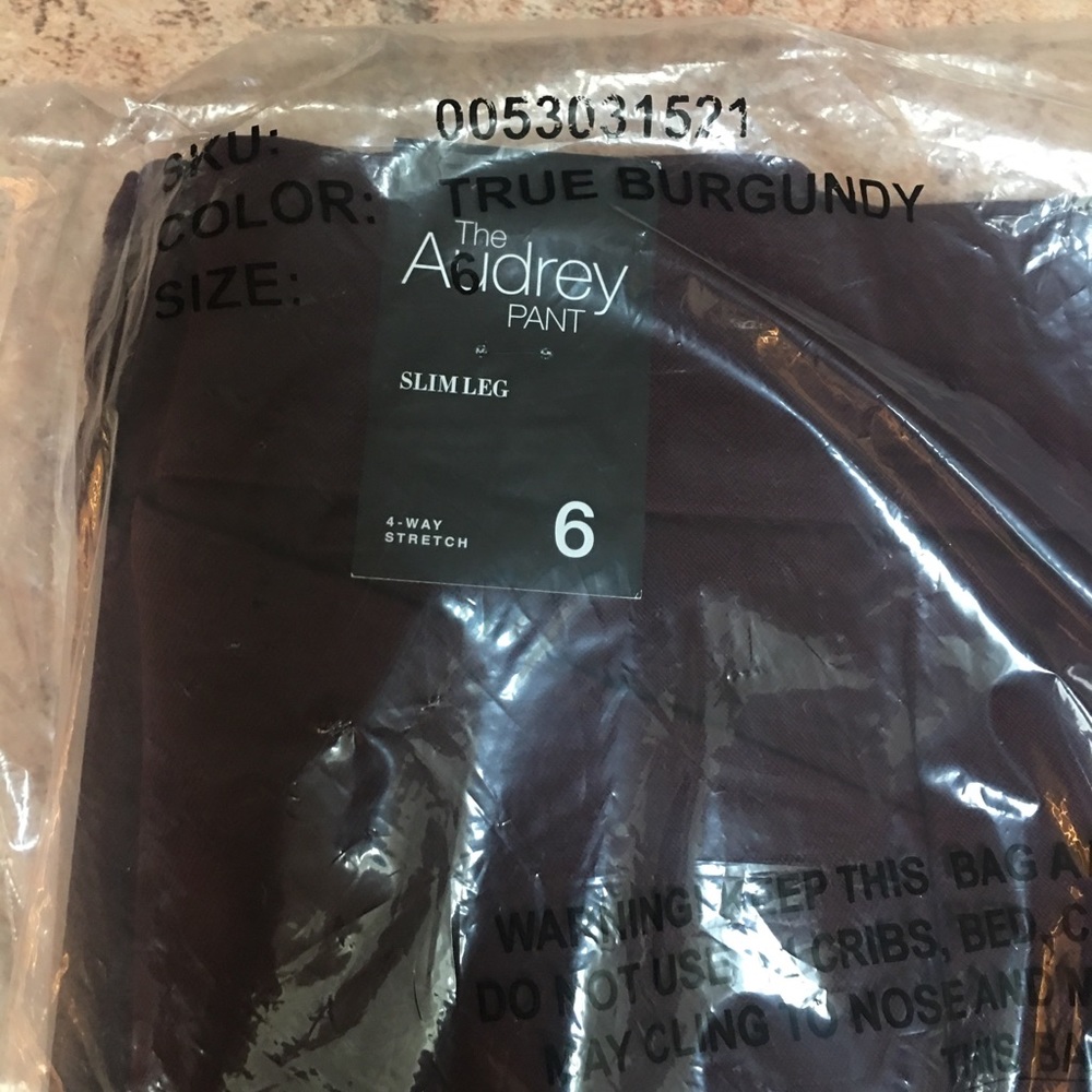 New York & Company Audrey Stretch Burgundy pants.